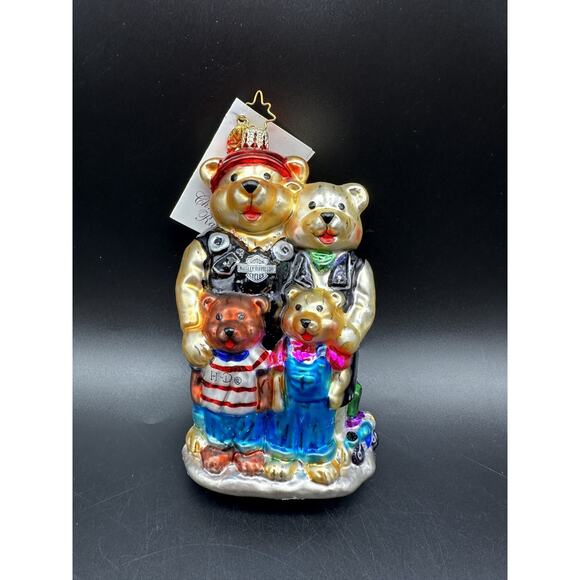 2002 CHRISTOPHER RADKO HARLEY DAVIDSON BEAR FAMILY 5" ORNAMENT 02-HAR-02 - Picture 1 of 12